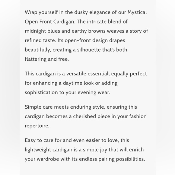 KAMANA Open Front Multicolor Waterfall Cardigan, XL or Extra Large - Picture 11 of 11